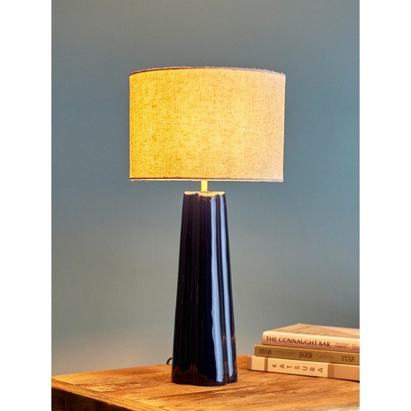 Lampada da tavolo blu/color crema in metallo con paralume in tessuto (altezza totale 61 cm) Cornelie – Bloomingville-image-1
