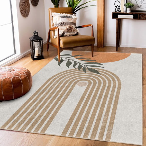 Tappeto color crema lavabile 80x150 cm Dot Arch – Mila Home-image-4