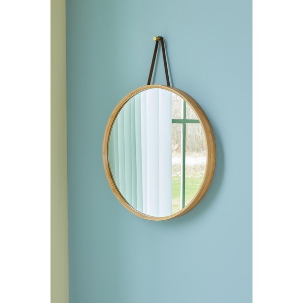 Specchio da parete con cornice in bambù ø 60 cm Mood - Hübsch-image-1
