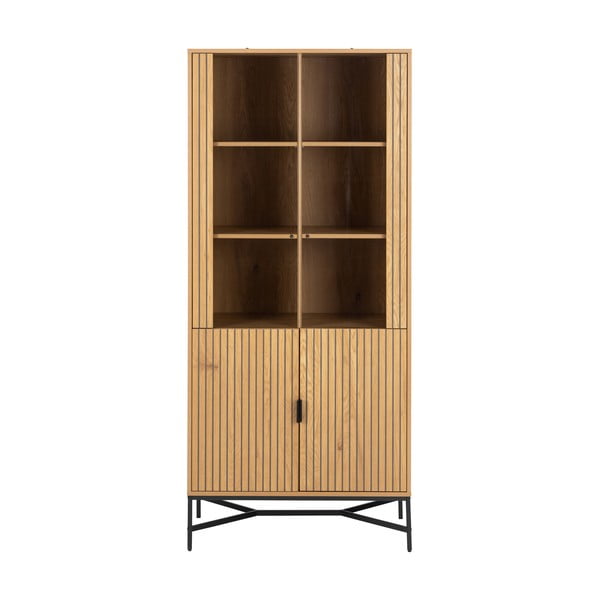 Vetrina in colore naturale con effetto rovere 80x180x40 cm Jaipur - Actona