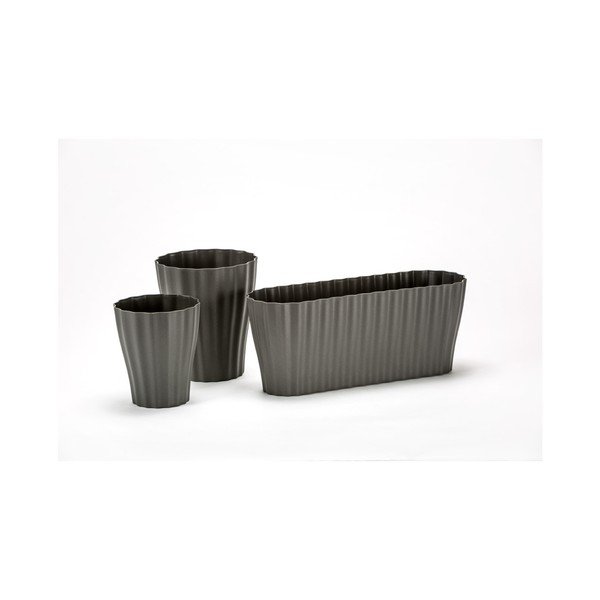 Vaso grigio antracite Tirola, lunghezza 38 cm - Plastia-image-1