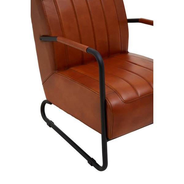Poltrona marrone con rivestimento in pelle Buffalo – Premier Housewares-image-3