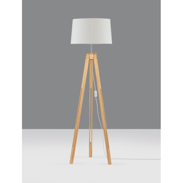 Lampada da terra bianca/di colore naturale (altezza totale 145 cm) Leroy – Nova Luce-image-3