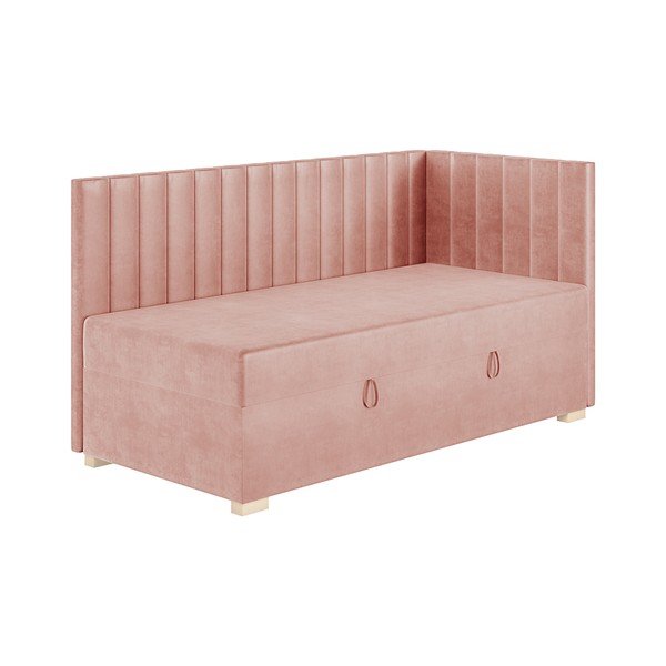 Letto da bambini con sponde rosa con contenitore con materasso incluso 90x200 cm Snugi – Ghado-image-4