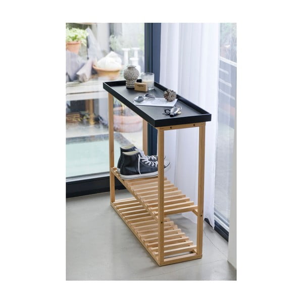 Scarpiera/tavolino con piano in quercia nera Conservazione Hello - Wireworks-image-3