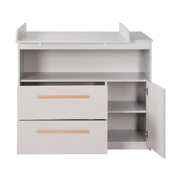 Cassettiera per bambini grigio chiaro con fasciatoio 107x98x75 cm Lea – Roba-image-3