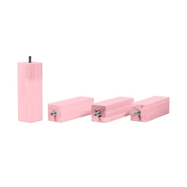 Set di cassetti rosa sotto il letto e 4 gambe allungate, per letto 80 x 180 cm - Benlemi-image-4