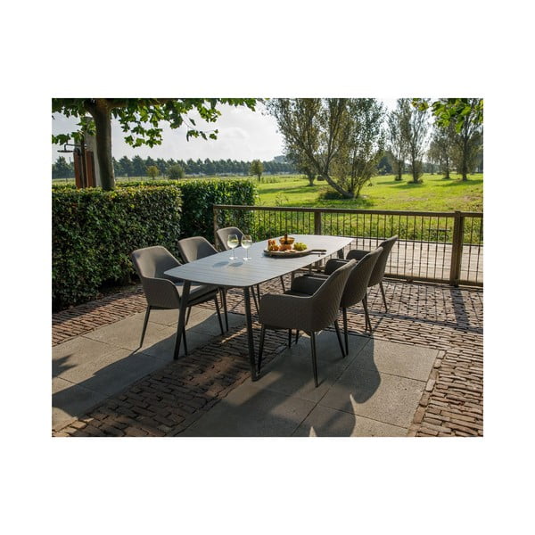 Sedia da giardino in metallo grigio Domino - Exotan-image-1