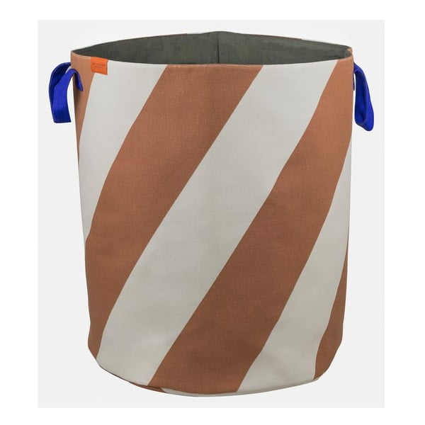 Cesta per il bucato color mattone/color crema in tessuto 5 l Diagonal – Mette Ditmer Denmark