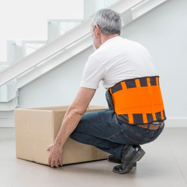 Cintura sportiva arancione e nera per la perdita di peso e la postura, taglia L - InnovaGoods-image-1