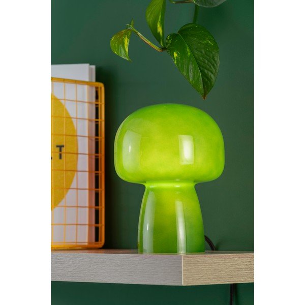 Lampada da tavolo verde scuro in vetro (altezza totale 20 cm) Fervor – Leitmotiv-image-1