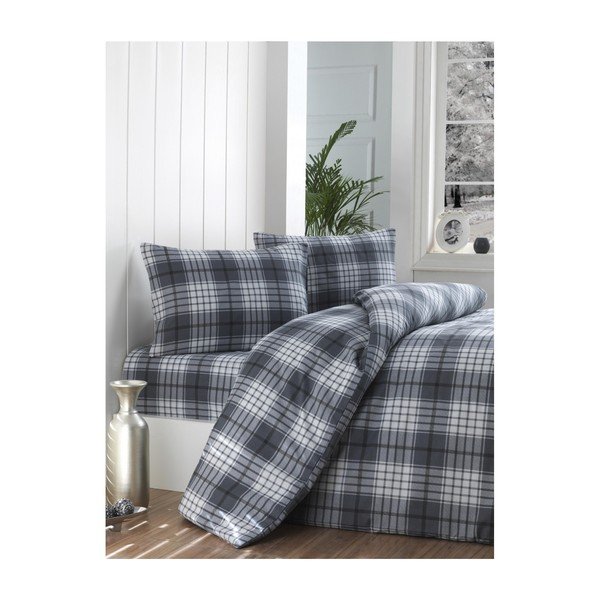 Biancheria da letto matrimoniale Burberry Black, 200 x 220 cm - Mijolnir