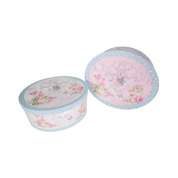 Set di 2 scatole ovali Rose et Creme - Antic Line