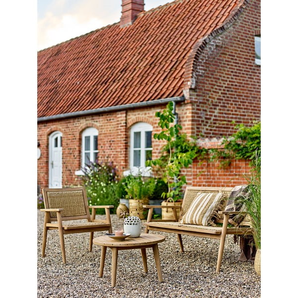 Tavolino da salotto rotondo di colore naturale in acacia massiccia ø 64 cm Sorrento – Bloomingville-image-3