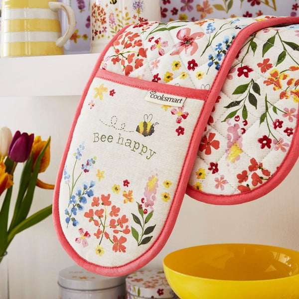 Guanto da cucina in cotone doppio Be Happy Bee Happy - Cooksmart ®-image-1