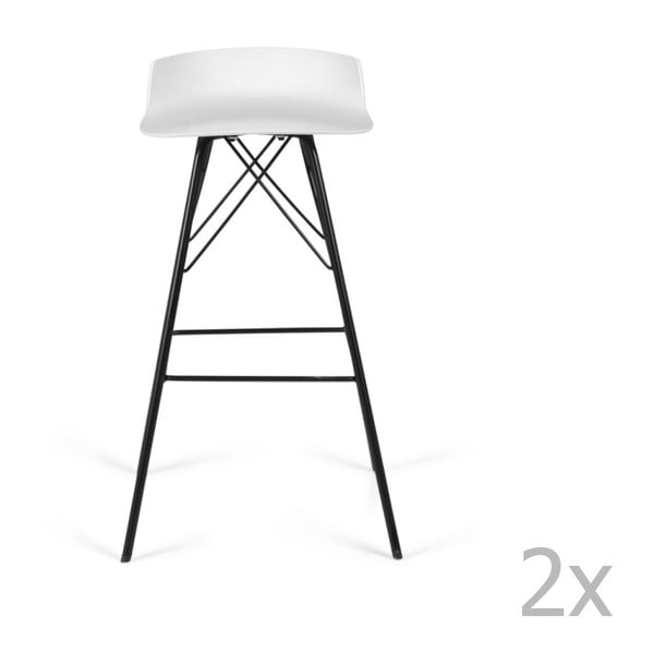 Set di 2 sgabelli da bar bianchi Tori - Tenzo-image-1