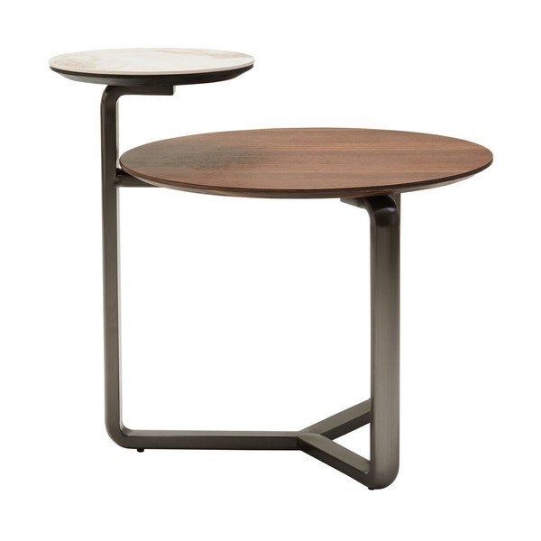 Tavolino da salotto rotondo marrone in eucalipto massiccio 55x67 cm Imperia – Premier Housewares-image-4