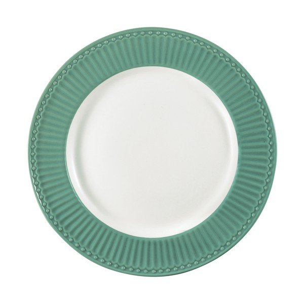 Piatto in ceramica con bordo verde scuro Alice, ø 26,5 cm - Green Gate