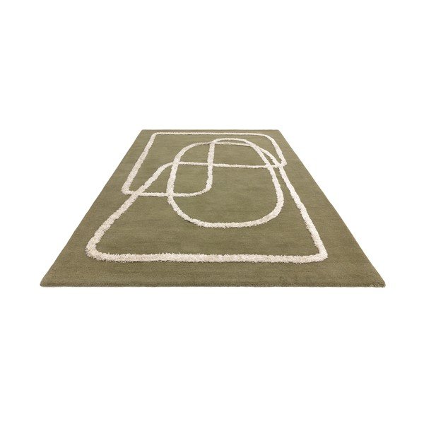 Tappeto in lana verde tessuto a mano 160x230 cm Matrix - Asiatic Carpets-image-4