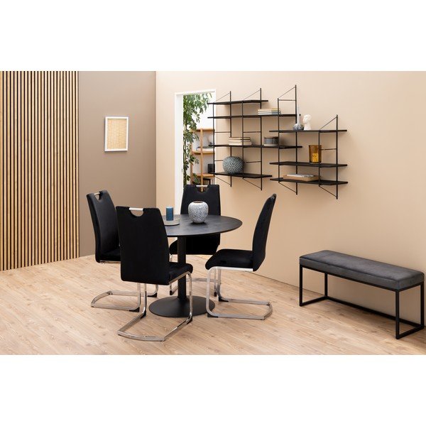 Scaffale nero in legno massiccio pavlovnia 196 cm Belfast - Actona-image-4