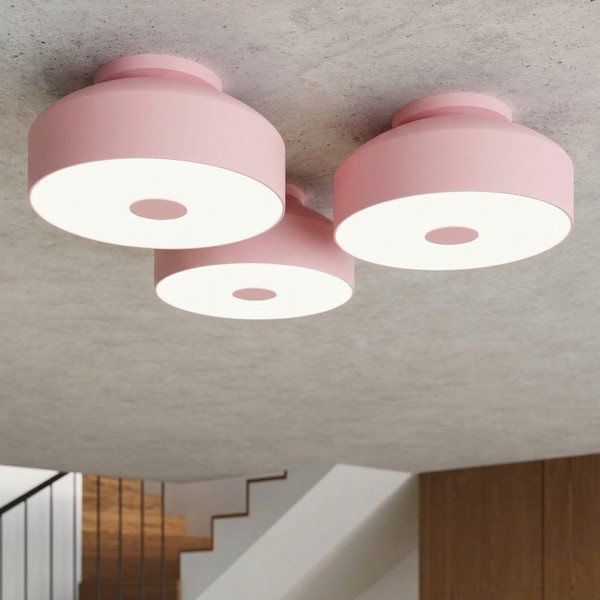 Plafoniera rosa in acciaio ø 30 cm Omiq – Sollux-image-3
