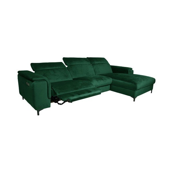 Divano angolare in velluto verde scuro (angolo destro) Brito - MESONICA-image-1