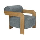 Poltrona blu polveroso con rivestimento in bouclé Oolong – Zuiver