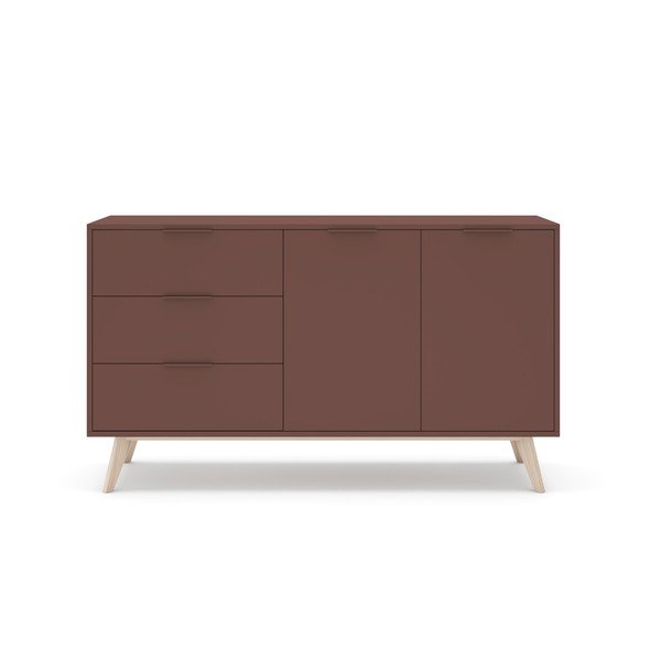 Credenza color terracotta opaca 140x81x40 cm Campus – Marckeric-image-2