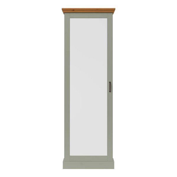 Scarpiera con specchio verde/colore naturale chiaro in pino massiccio 60x180x25 cm Selma – Støraa