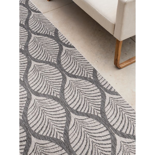 Passatoia da interno ed esterno grigia/avorio 80x250 cm Duet Liora – NORTHRUGS-image-4