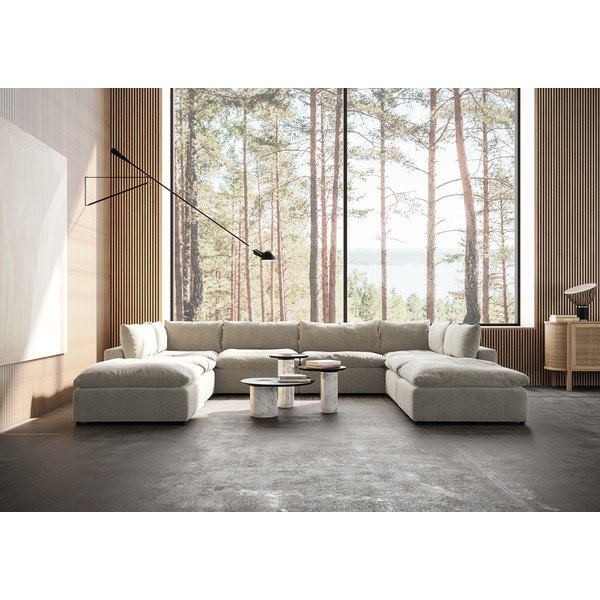 Divano angolare a U grigio chiaro Moonlight - Furninova-image-1