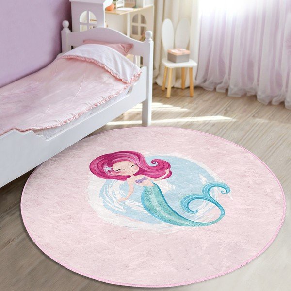 Tappeto rosa per bambini ø 80 cm Comfort - Mila Home-image-2