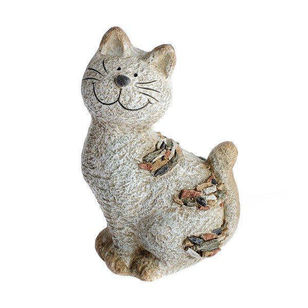 Zahradní dekorace Dakls Garden Deco Cat With Stones, výška 28,5 cm
