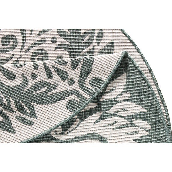 Tappeto per esterni verde e crema , ⌀ 140 cm Madrid - NORTHRUGS-image-1
