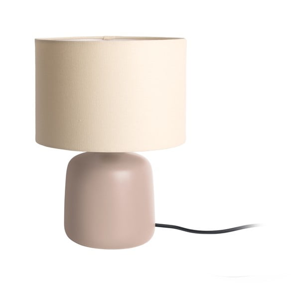 Lampada da tavolo marrone con paralume in tessuto (altezza 33 cm) Alma - Leitmotiv