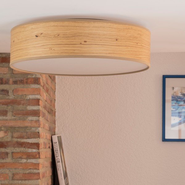 Apparecchio da soffitto marrone con paralume impiallacciato ø 40 cm Ocho - Sotto Luce-image-2