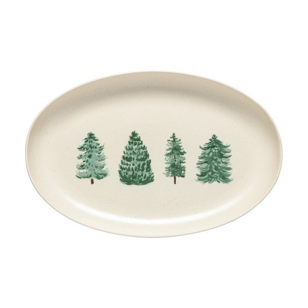 Vassoio in gres a tema natalizio 26x41 cm Pacifica Christmas Tree – Casafina