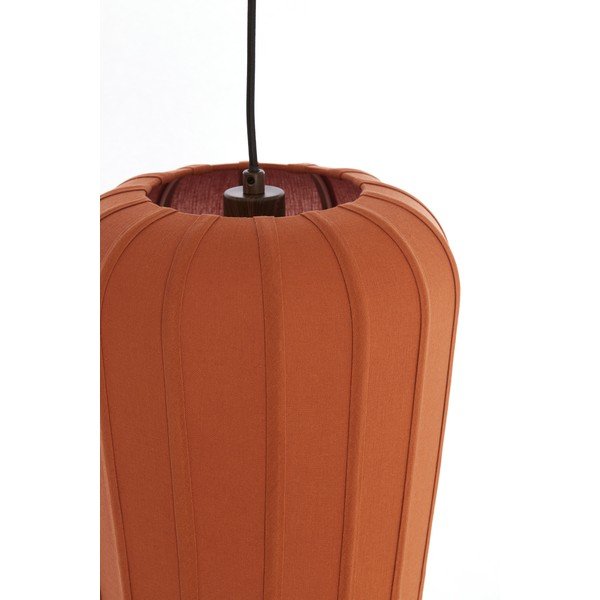 Lampadario color terracotta con paralume in tessuto ø 10 cm Bibury – Light & Living-image-3