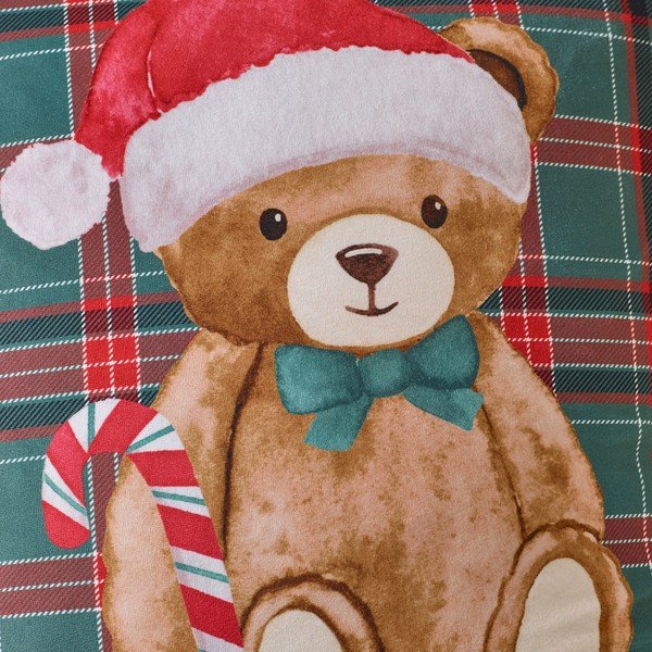 Cuscino decorativo a tema natalizio 45x45 cm Christmas Tartan Teddy Bear – Catherine Lansfield-image-2