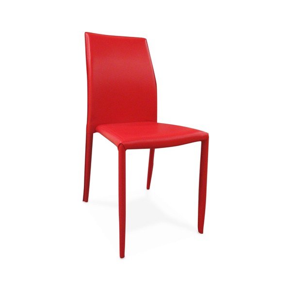 Sedia da pranzo rossa con rivestimento in ecopelle Faux - Evergreen House