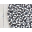 Tappeto in lana grigio e bianco, ⌀ 120 cm Ball Rugs - Wooldot