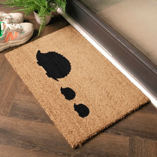 Zerbino in fibra di cocco 40x60 cm Hedgehog Family - Artsy Doormats-image-1