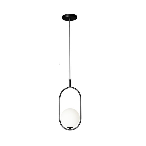 Lampada a sospensione nera con paralume in vetro 18,5x15 cm Cordel - Candellux Lighting-image-2