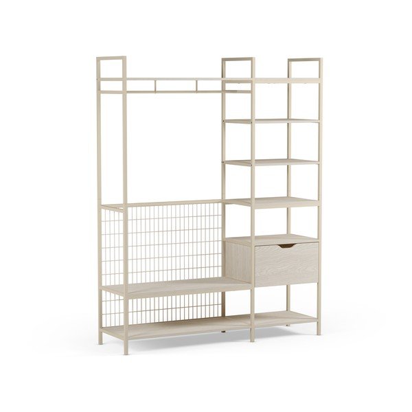 Armadio color crema in acciaio a giorno 140x179,5x40 cm Amara – Marckeric