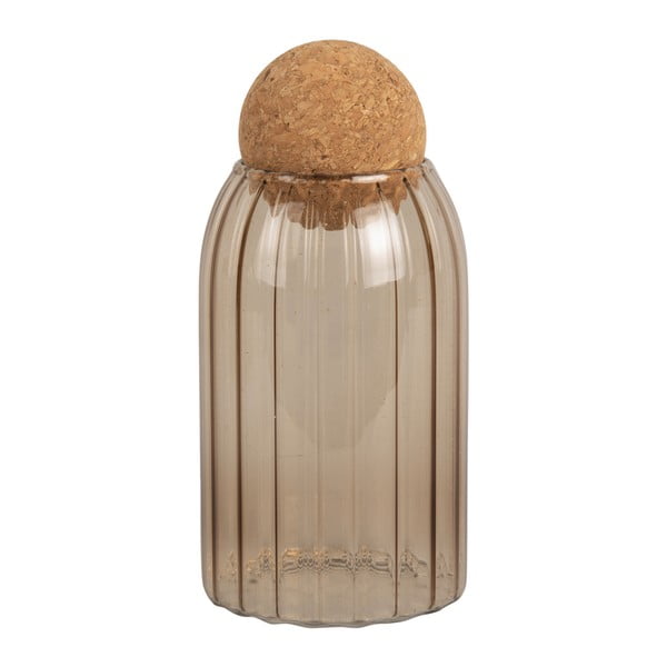 Vaso in vetro marrone con coperchio in sughero Gemma, altezza 19 cm - PT LIVING