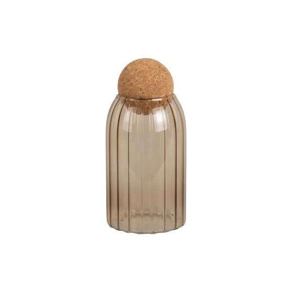 Vaso in vetro marrone con coperchio in sughero Gemma, altezza 19 cm - PT LIVING