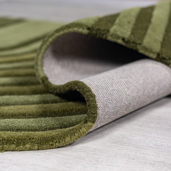 Tappeto verde in lana tessuto a mano 150x240 cm Conway Retro – Flair Rugs-image-3