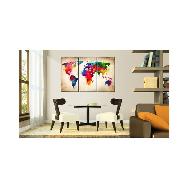 Quadro multiplo su tela Bimago Rainbow, 80 x 120 cm Rainbow Continents - Artgeist-image-1