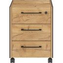 Armadietto color antracite/di colore naturale con effetto rovere su ruote 42x54x49 cm Podium – Germania