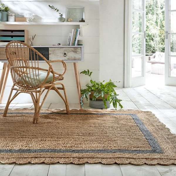 Tappeto grigio/di colore naturale in iuta tessuto a mano 160x230 cm Grace Grey – Flair Rugs-image-2
